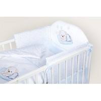 set lenjerie brodata 5 piese Sleeping Teddy Bear blue