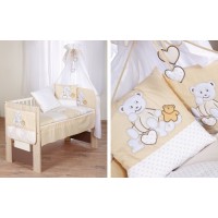 set lenjerie brodata 5 piese I love you ursulet alb-bej