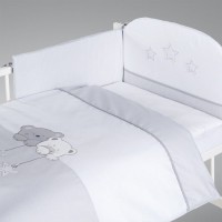 set lenjerie brodata 2 piese Star Dream alb-grey