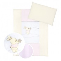 set lenjerie brodata 5 piese Star Journey pink-white