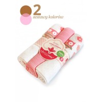 set 3 scutece textile 80x80 cm - bufnite roz