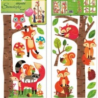 Sticker de perete cu masurator inaltime - vulpita 70x32cm