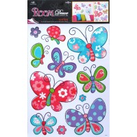 Sticker de perete cu sclipici - fluturasi 69x42cm
