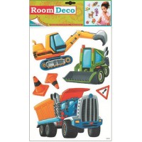 Sticker de perete masinute de munca 42x25cm