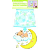 Sticker de perete ursulet cu lampa 40x21cm