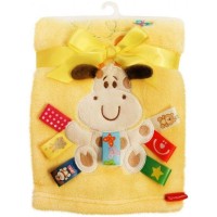 Patura Plus cu Animale si etichete aplicate 76x102 cm - Galben