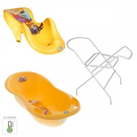 Pachet Cadita Piscot Safari + Suport Cadita + Suport Anatomic Cadita Sezlong - Galben
