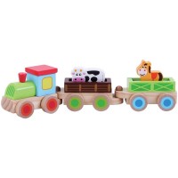 Trenulet  din lemn cu animale